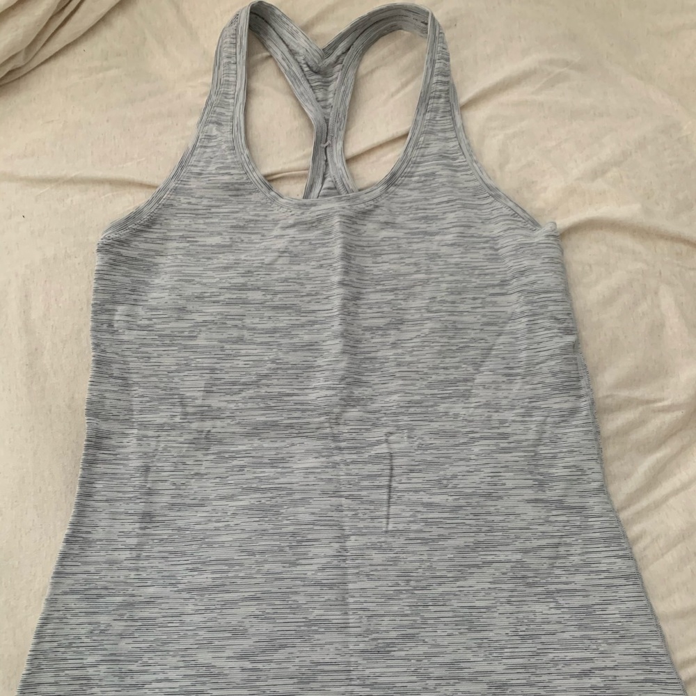 Grey/ white lulu lemon cool racer back tank top!